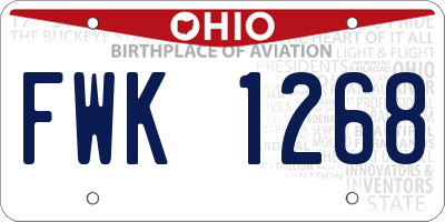 OH license plate FWK1268