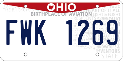 OH license plate FWK1269