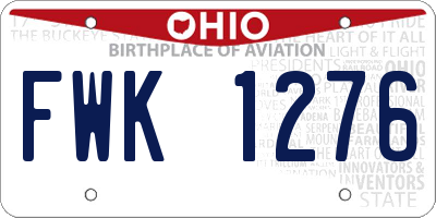 OH license plate FWK1276