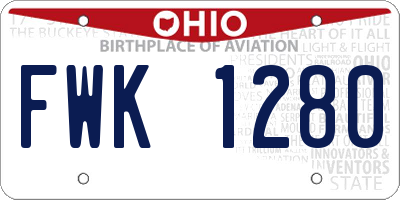 OH license plate FWK1280