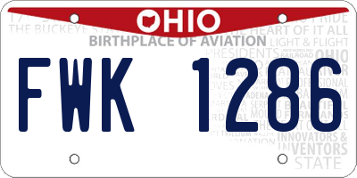 OH license plate FWK1286