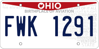 OH license plate FWK1291