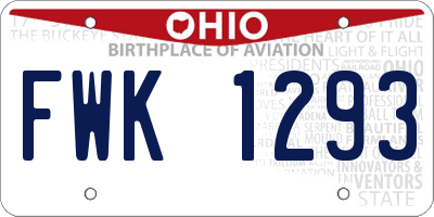 OH license plate FWK1293