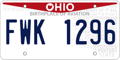 OH license plate FWK1296