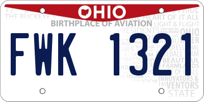 OH license plate FWK1321