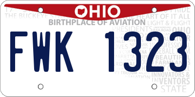OH license plate FWK1323