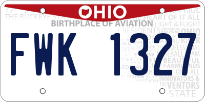 OH license plate FWK1327