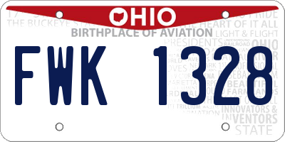 OH license plate FWK1328