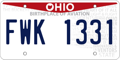 OH license plate FWK1331