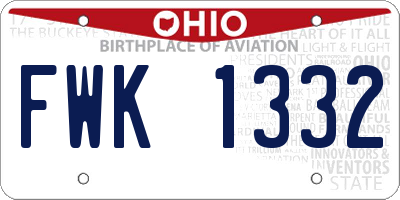 OH license plate FWK1332