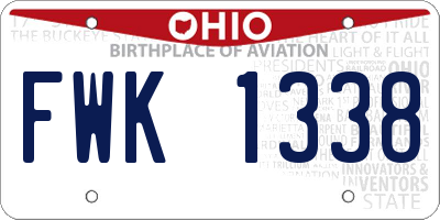 OH license plate FWK1338