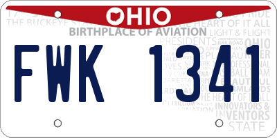 OH license plate FWK1341