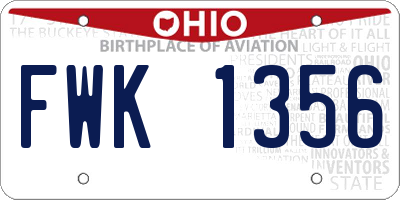 OH license plate FWK1356
