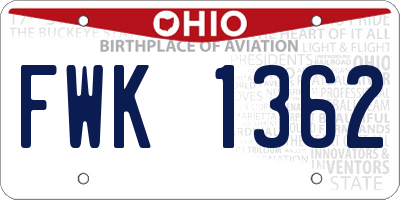 OH license plate FWK1362