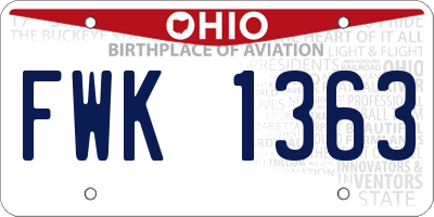 OH license plate FWK1363