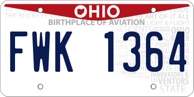 OH license plate FWK1364