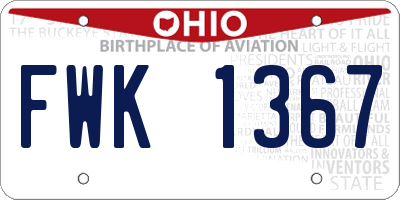 OH license plate FWK1367