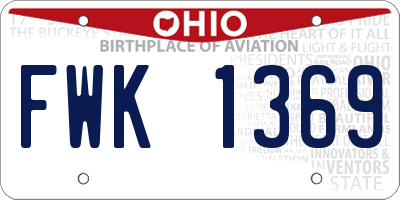 OH license plate FWK1369