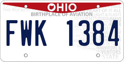 OH license plate FWK1384