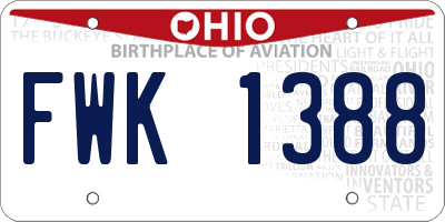 OH license plate FWK1388