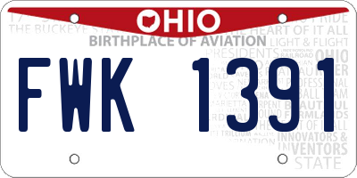 OH license plate FWK1391