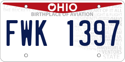 OH license plate FWK1397