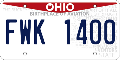 OH license plate FWK1400