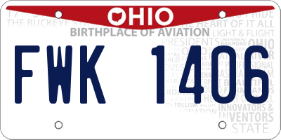 OH license plate FWK1406