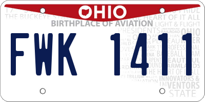 OH license plate FWK1411