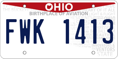 OH license plate FWK1413