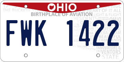 OH license plate FWK1422