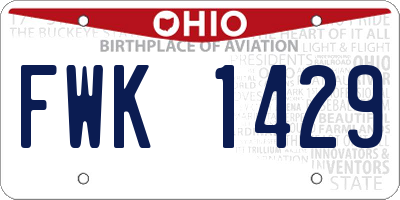 OH license plate FWK1429