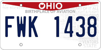OH license plate FWK1438