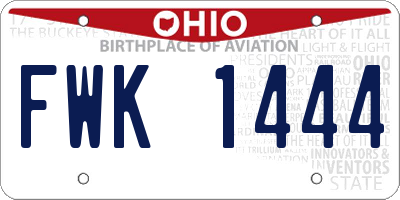 OH license plate FWK1444