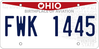 OH license plate FWK1445