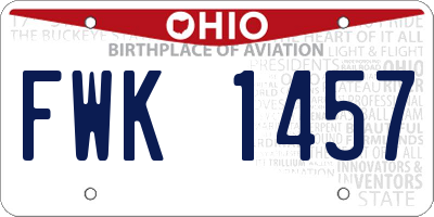 OH license plate FWK1457