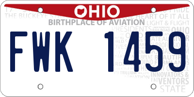 OH license plate FWK1459