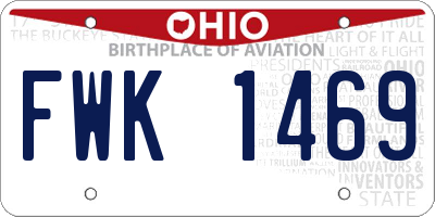 OH license plate FWK1469