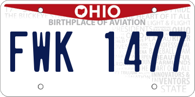 OH license plate FWK1477