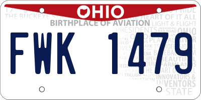 OH license plate FWK1479