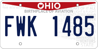 OH license plate FWK1485