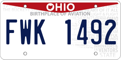 OH license plate FWK1492