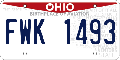 OH license plate FWK1493
