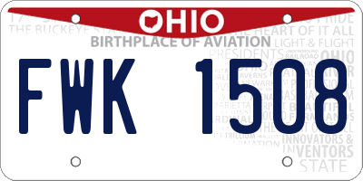 OH license plate FWK1508