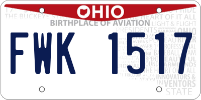 OH license plate FWK1517