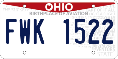 OH license plate FWK1522