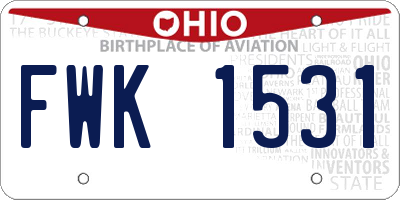 OH license plate FWK1531