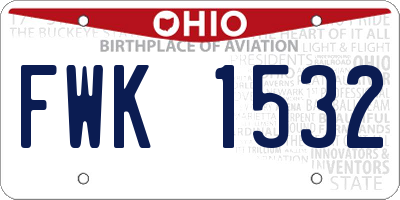 OH license plate FWK1532