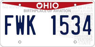 OH license plate FWK1534