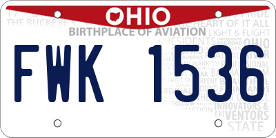 OH license plate FWK1536